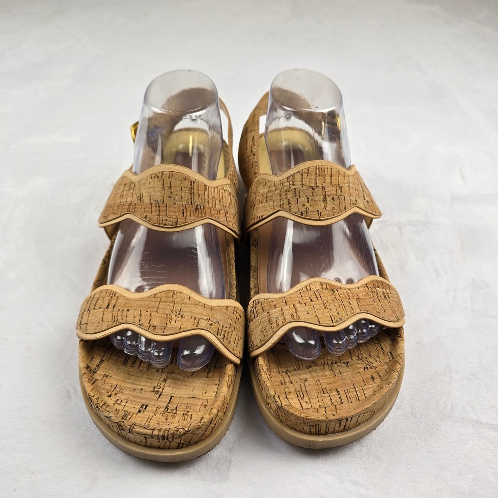 Dolce Vita Cork Sandals Women's Size‎ 9.5 Buckle Strap Wavy Platform Shoes